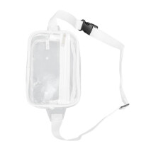 Bolsa bandolera impermeable de PVC transparente de gran capacidad con correa ajustable blanca