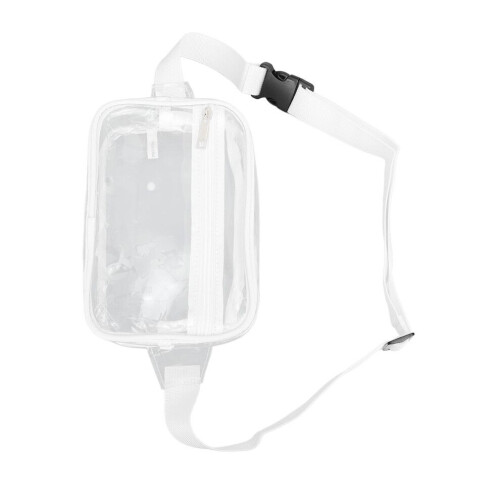 Waterproof Clear PVC Sling Bag Large Capacity Adjustable Strap White