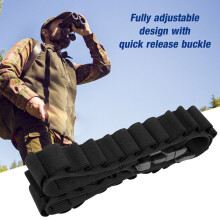 Cinturón táctico de nailon duradero para cartuchos, 29 cartuchos, ajustable, color negro/militar/barro