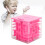 Laberinto de cubo 3D, rompecabezas, rosa, 8 cm 1
