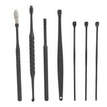 5-pack 7-pack verktygssats för borttagning av öronvax i rostfritt stål, svart