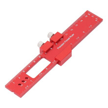 Precision 6 Inch Woodworking Ruler with Adjustable Sliding Stop for Marking