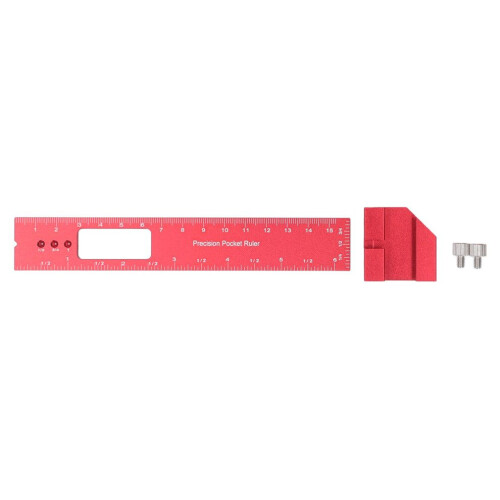 Precision 6 Inch Woodworking Ruler with Adjustable Sliding Stop for Marking 2