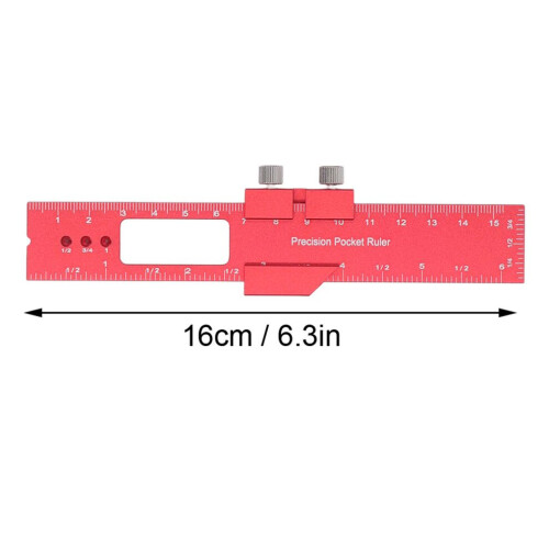 Precision 6 Inch Woodworking Ruler with Adjustable Sliding Stop for Marking 1