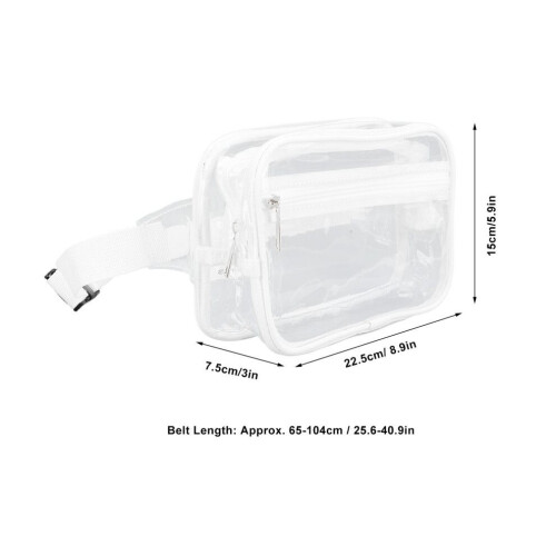 Waterproof Clear PVC Sling Bag Large Capacity Adjustable Strap White 1