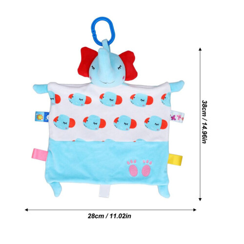 Baby Elephant Security Blanket with Sensory Tags, Plush 38x28cm 1