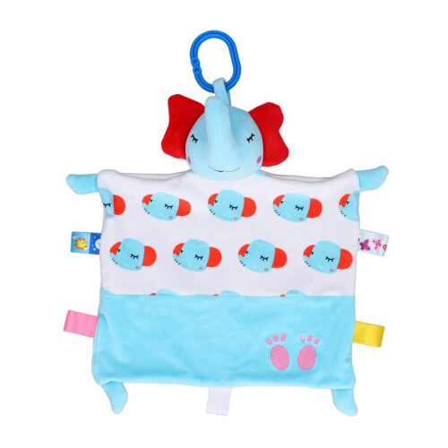 Baby Elephant Security Blanket with Sensory Tags, Plush 38x28cm 2