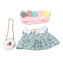 Ensemble de robe à faire soi-même pour poupée en peluche de 30 cm avec bandeau à pompons pour jeux de