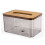 Grote, transparante tissueboxhouder in grijs design. 1
