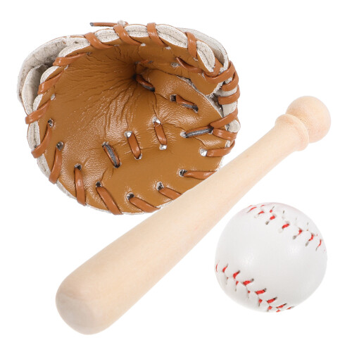 Ensemble Mini Batte De Baseball Balle Kit Maison Miniature