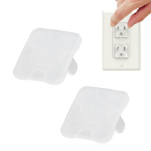 50 Stück Kindersicherungen für Steckdosen, 2-polig, transparent, 28 x 28 x 19 mm