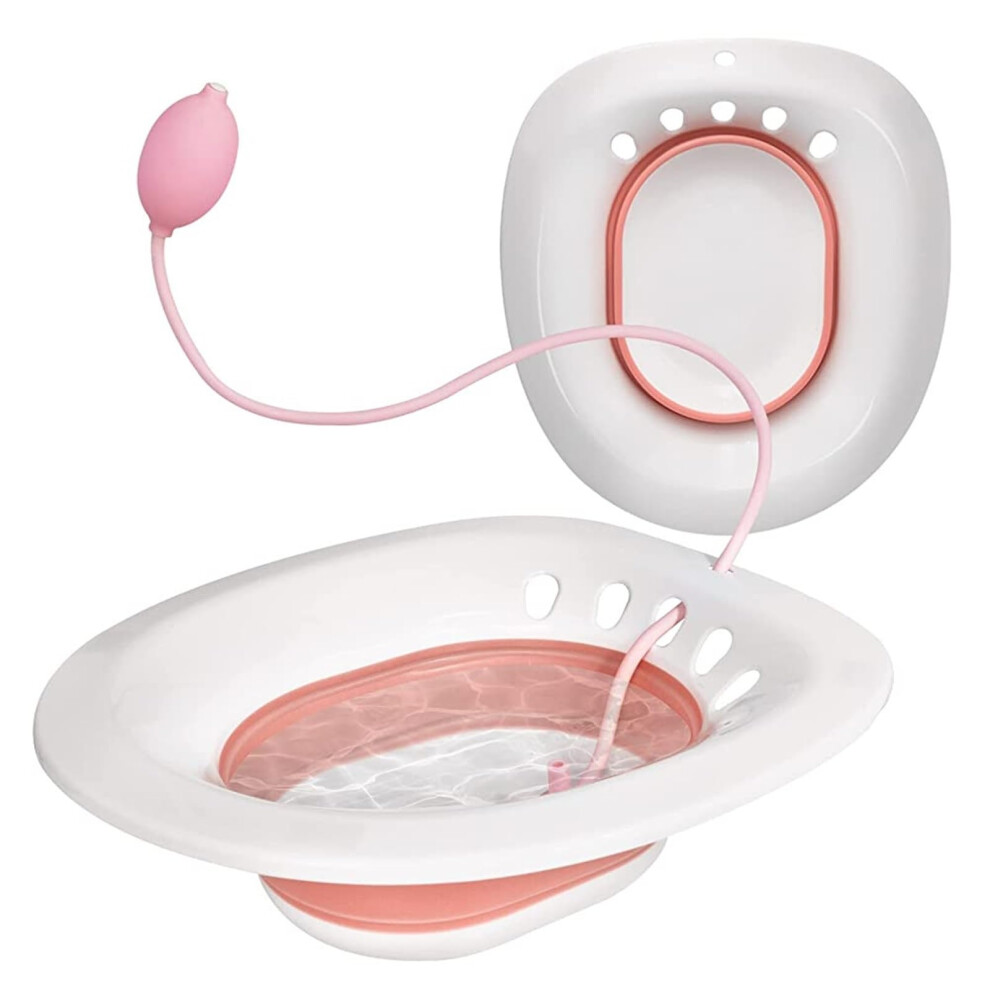Pink Sitz Bath Over The Toilet Seat Perineal Soaking Bath For Hemorrhoids Postpartum Care Vaginal And Anal Inflammation