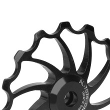 Poulie arrière 15 dents à roulements céramiques en aluminium noir pour VTT
