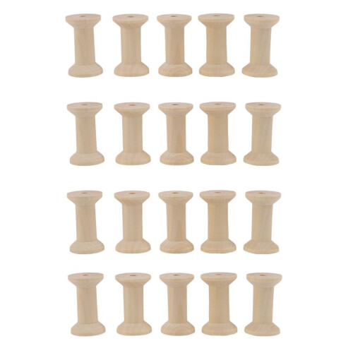 Durable Empty Wooden Spools for Sewing Thread and Ribbon Storage 20PCS 1