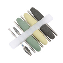 8Pcs Dental Resin Tungsten Carbide Steel Polishing Burs 2.35mm Kit