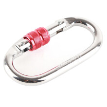 Robuster roter 25-kN-Karabiner CC 0082 mit Muttersicherung für mehr Klettersicherheit