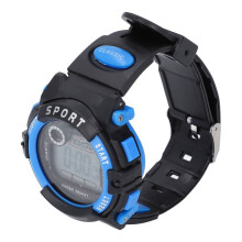 Reloj deportivo digital azul para niños, resistente al agua, con pantalla LED y resistencia al agua