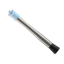 Professioneller Stößel aus Edelstahl mit Silikongriff, 26 cm, blau