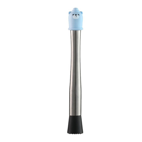Professional Stainless Steel Muddler with Silicone Handle 26cm Blue 2