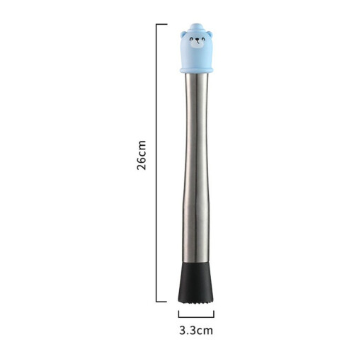 Professional Stainless Steel Muddler with Silicone Handle 26cm Blue 1