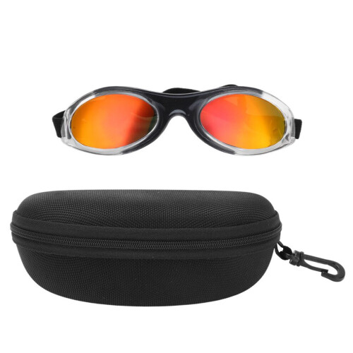 Dog Sunglasses UV Protection Goggles, Adjustable Strap, Small Black/Red 1