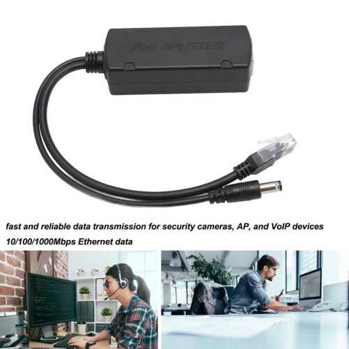 Mångsidig 10/100/1000Mbps PoE-splitter 12V 2A för säkerhetskameror 2