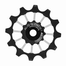 Rueda guía de polea de cambio trasero de bicicleta de aleación de aluminio y cerámica MEIJUN - Negra,