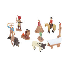 Lot de 10 figurines d'action cowboy et indien en PVC, détaillées et amusantes, pour enfants.