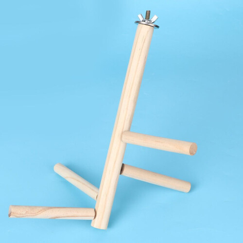Support en bois pour cage à oiseaux, perchoir pour perroquets, perruches, inséparables, calopsittes, 2
