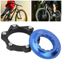 Adapter för skivbromsskiva för mountainbike med 6 bultar och mittlås, svart/blå