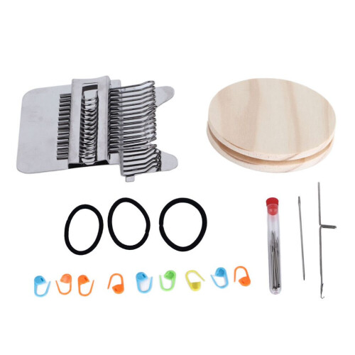 Small Weaving Loom 14 Hooks Wood Frame Darning Tool for Socks & Clothes 1