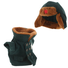 2 Sets Puppenarmeejacke Mit Hut – Kreative Kinderbekleidung – Grün