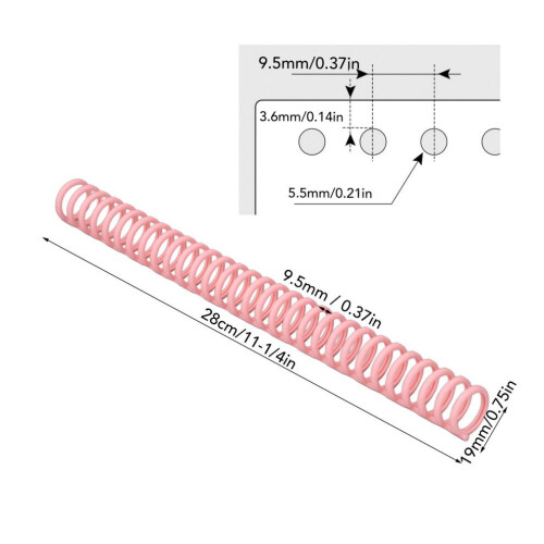 10Pcs Pink Comb Binding Spines 150 Pages 19mm for A4 Files 1