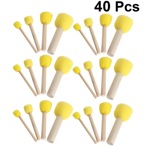 40Stk -Malpinsel Mit Holzgriff Für Kinder 1