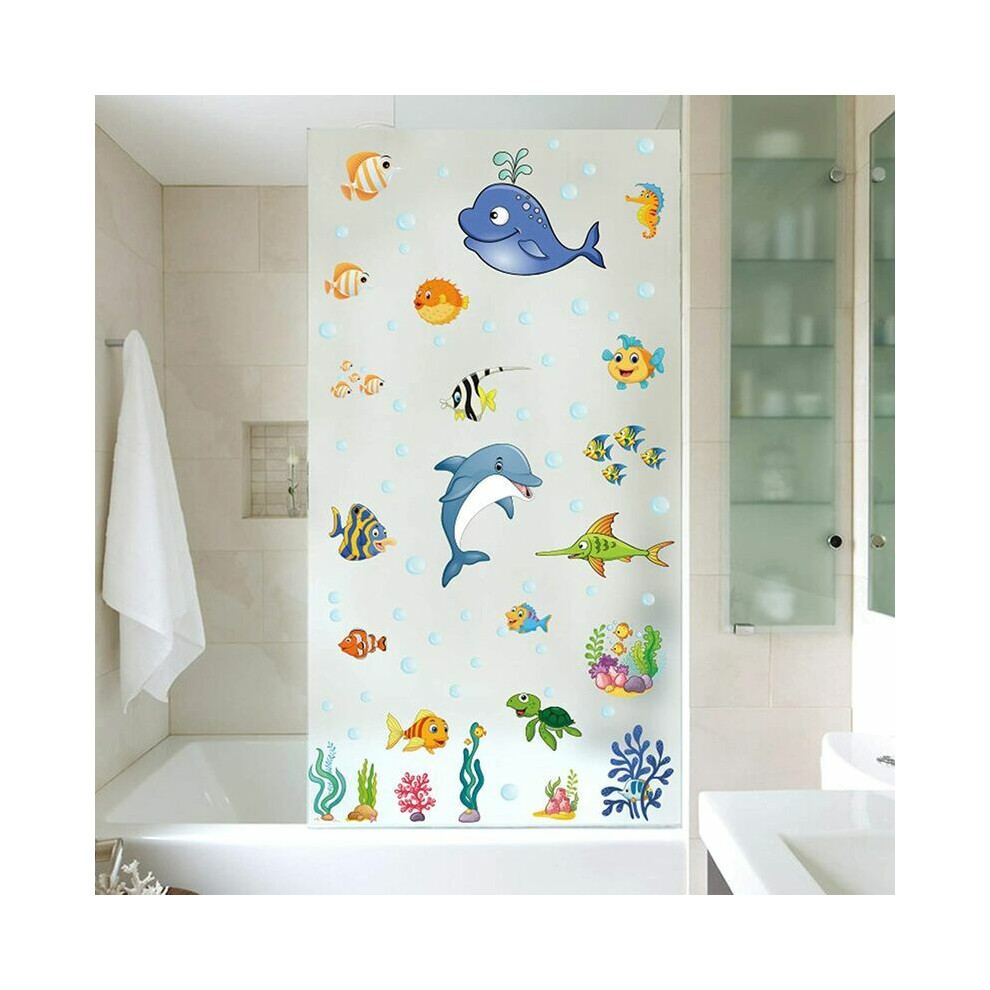 Lifelike Patterns for Bedroom Decor, Waterproof Durable Wall Stickers - Easy to Apply Dolphins Whales on Smooth Surfaces, Reusable Wall Decor for Kids