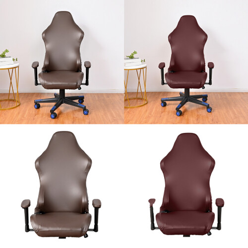 Chair Slipcovers Stretchable PU Chair Covers Scratch-Black 2