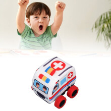 Niedliches Stoff-Rückzieh-Krankenwagen-Spielzeug für Babys, 11 x 10,5 cm