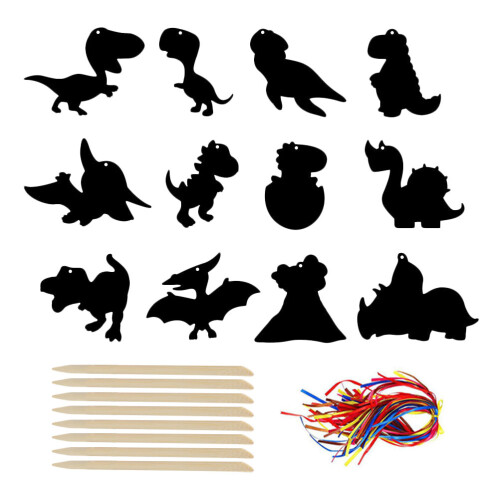 1 Set Dinosaurier Kratzpapiere Kinder Graffiti Auf Bastelbögen