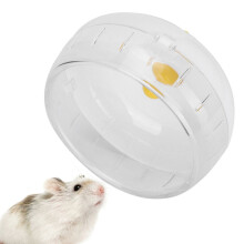 Tyst plasthjul för hamster, 12 cm, vit, liten husdjursleksak