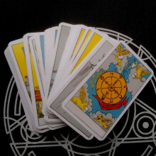 Cartas de tarot duraderas con folleto: baraja de viaje de 9,9 x 6,6 cm