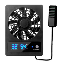 Reptiles Tanks Fan With Automatic Temperature Control Hangable Terrarium Cooling Fan LED Display Quiet Air Cooler