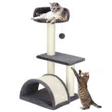 Arranha-céu para gatos - Springos - 67 cm - Poste em sisal - Plataformas - Bola suspensa