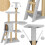Katzenbaum - Springos - 136 cm - Häuschen - Wiege - 2 Spielpompons 4