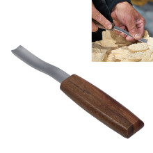 Holzschnitzmeißel aus CR-V-Stahl, gebogene Form, Griff aus Pfirsichholz