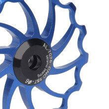 Galet de dérailleur arrière 15 dents en alliage d'aluminium et céramique, bleu, 55 mm