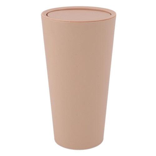 Mini Desktop Trash Can ABS with Rotating Lid 16.5x9cm Khaki 2