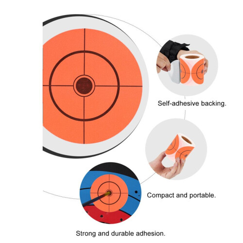 Self Adhesive 200Pcs Roll Shooting Targets Paper for Accuracy Training 2
