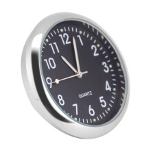 Mini reloj de cuarzo para coche con luz nocturna, temporizador decorativo digital negro de 4 cm