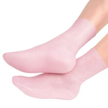 Silikon-Feuchtigkeitssocken für rissige Füße, rutschfest, für Pediküre, Größe L, Rosa
