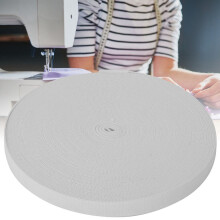 Banda elástica de punto blanca de 15 mm: perfecta para puños y manualidades.